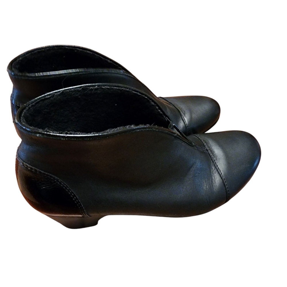 Rieker Black Leather Ankle Booties Size 37 - Picture 5 of 11